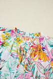 Ruffled Printed Tie Neck Blouse - Trendsi - Flyclothing LLC