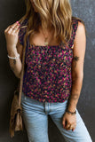 Printed Square Neck Tank - Trendsi - Flyclothing LLC