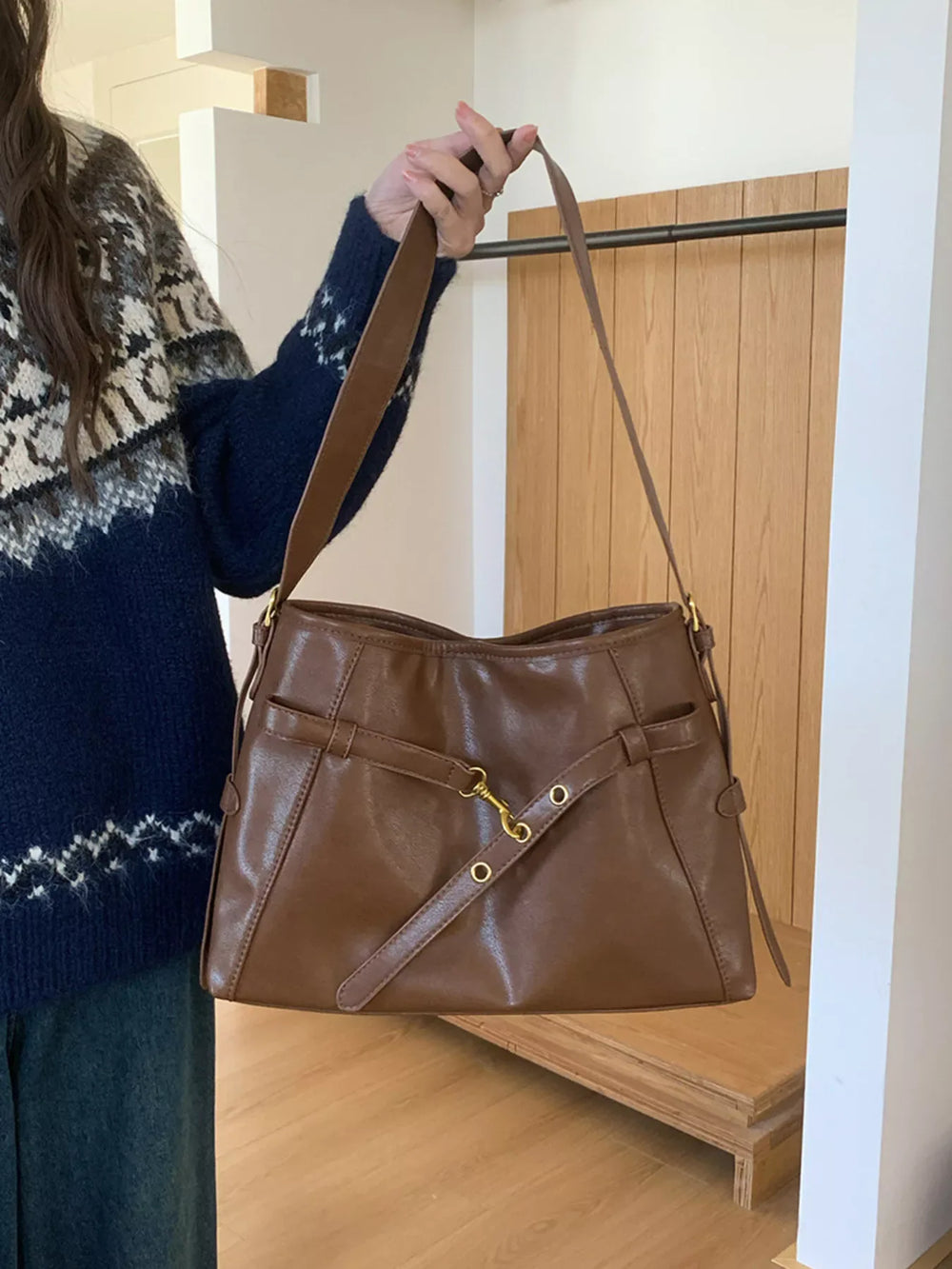 Buckle Decor Tote Bag - Trendsi - Flyclothing LLC