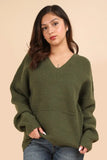 VERY J Seam Detail Drop Shoulder Hooded Sweater - Trendsi
