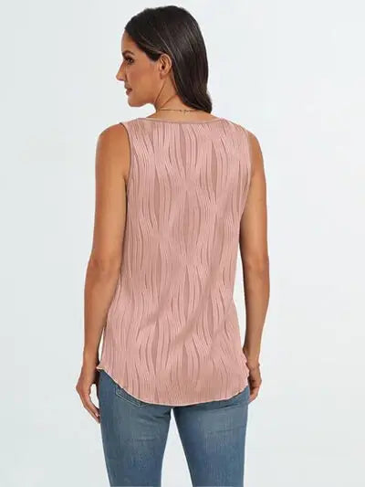 Round Neck Wide Strap Tank - Trendsi - Flyclothing LLC