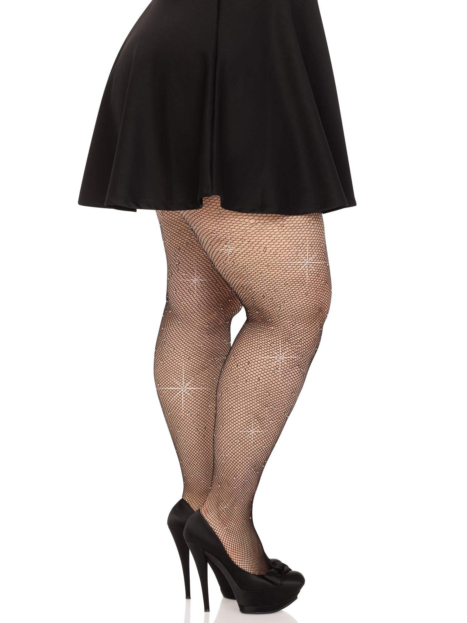 Colby Rhinestone Fishnet Tights