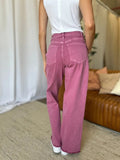 RFM Full Size High Rise Garment Dye Wide Leg  Jeans - Trendsi