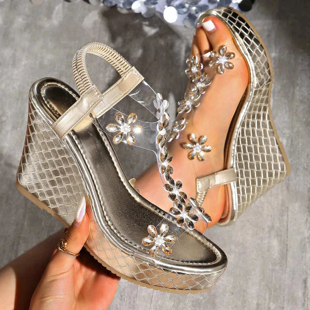 Open Toe Wedge Sandals - Trendsi - Flyclothing LLC