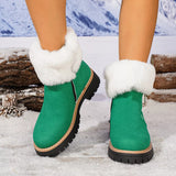 Fuzzy Ankle Boots with Zipper Detail - Trendsi - Flyclothing LLC