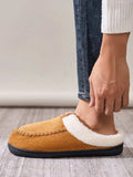 Contrast Round Toe Flat Slippers - Trendsi - Flyclothing LLC