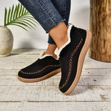 Round Toe Sherpa-Lined Slip-Ons - Trendsi - Flyclothing LLC