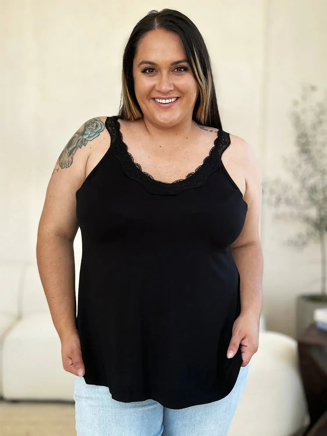 Basic Bae Full Size Lace Detail V-Neck Cutout Cami - ShopBasicbae - Flyclothing LLC