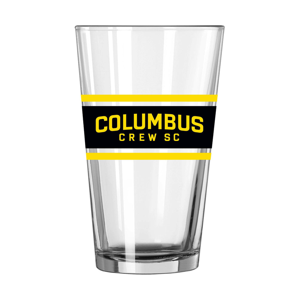 Columbus Crew 16oz Stripe Pint Glass - Logo Brands - Flyclothing LLC