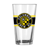 Columbus Crew 16oz Stripe Pint Glass - Logo Brands - Flyclothing LLC