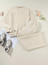 Drop Shoulder Zip Up Jacket and Drawstring Pants Active 2pcs Set - Trendsi - Flyclothing LLC