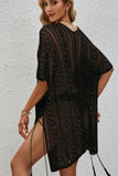 Openwork V-Neck Short Sleeve Cover Up - Trendsi