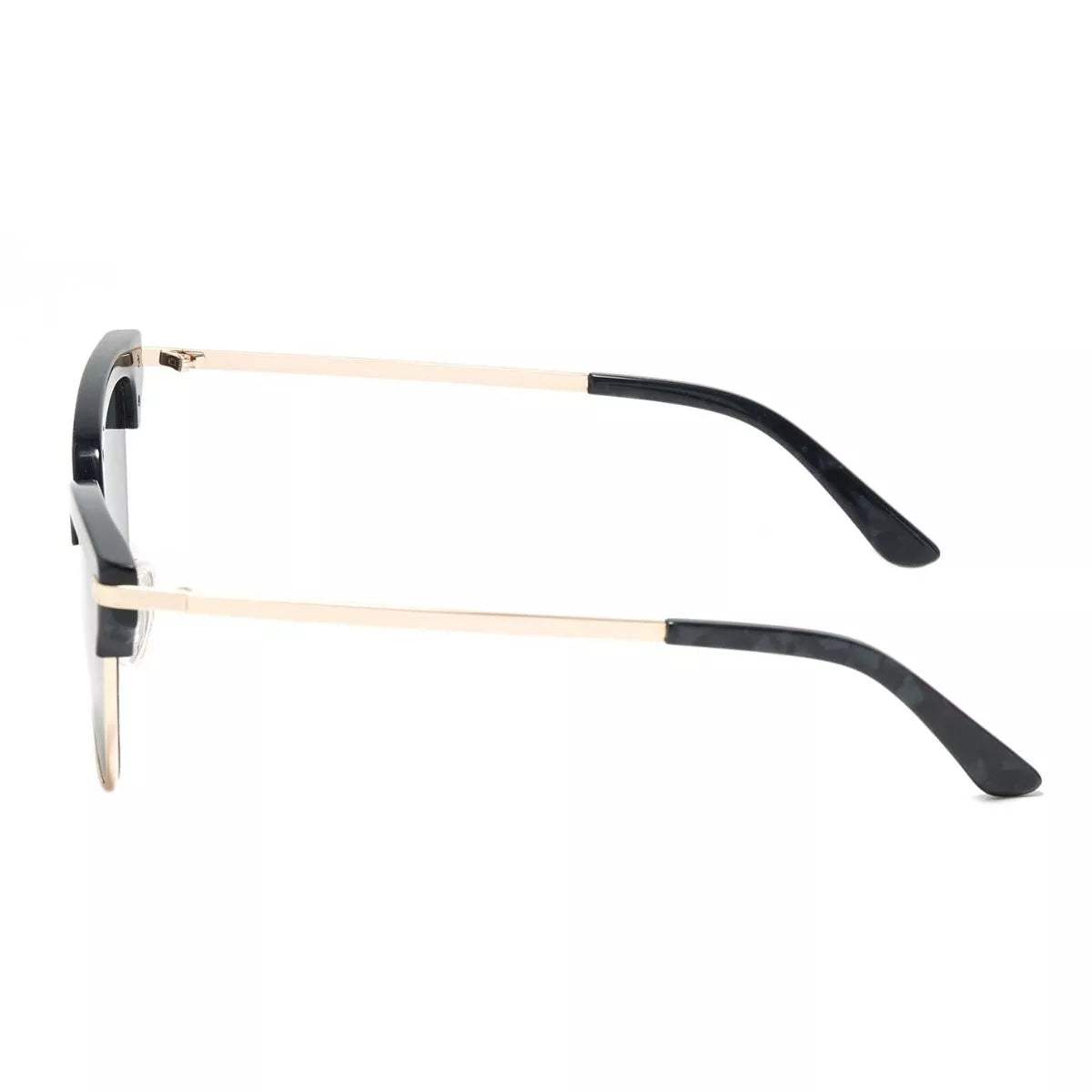 Classic Clubmaster Style Sunglasses with Gold Accents - Trendsi - Flyclothing LLC