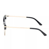 Classic Clubmaster Style Sunglasses with Gold Accents - Trendsi - Flyclothing LLC