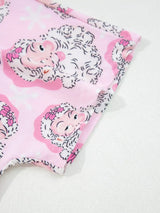 Santa Claus Print V Neck Tee Drawstring Pants 2pcs Lounge Set - Trendsi - Flyclothing LLC
