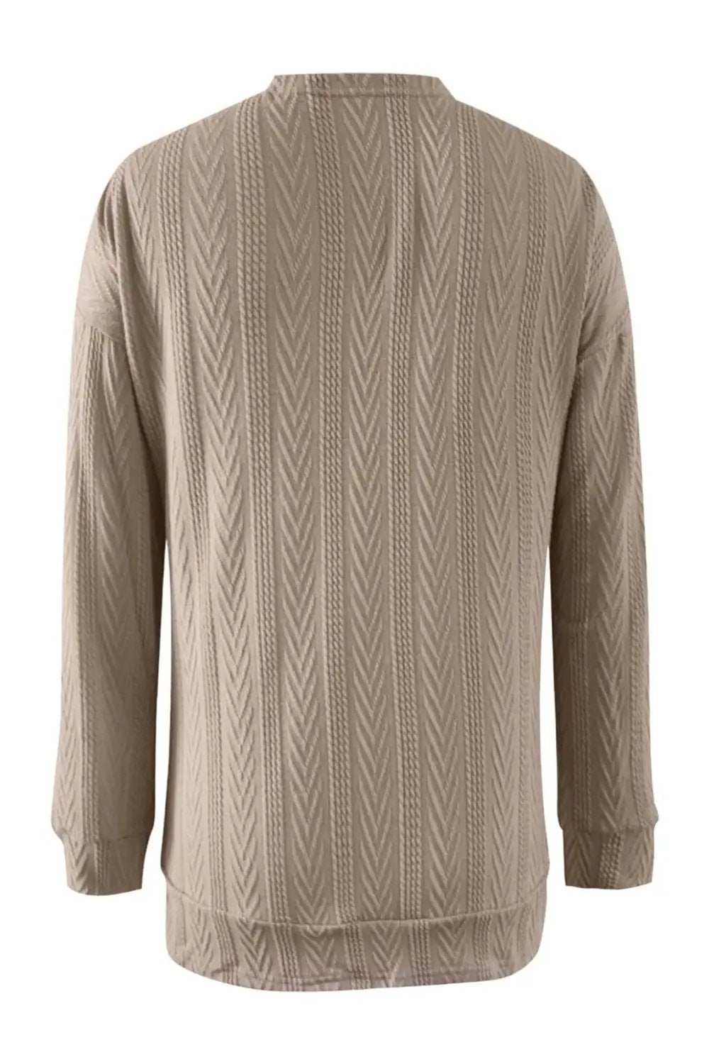 Full Size Textured Open Front Long Sleeve Cardigan - Trendsi - Flyclothing LLC