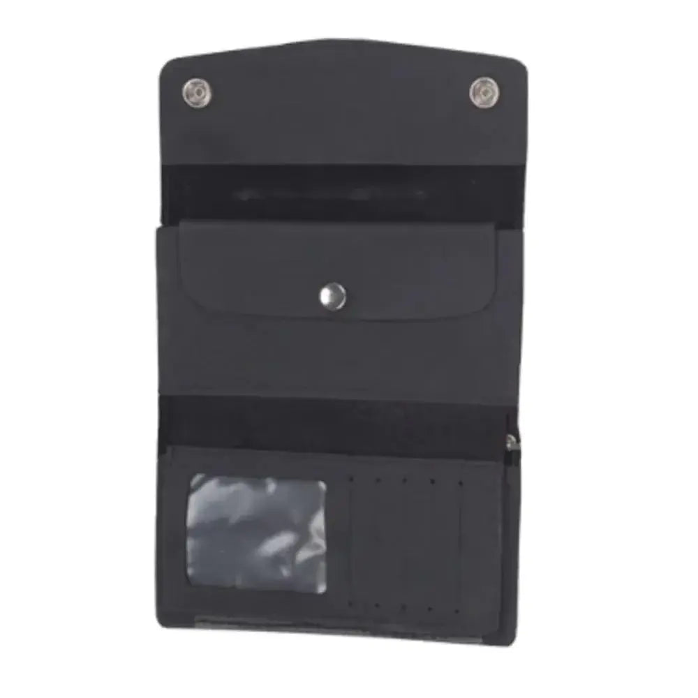 Black Trifold Long Chain Biker Leather Wallet - Unik Just for Bikers - Flyclothing LLC