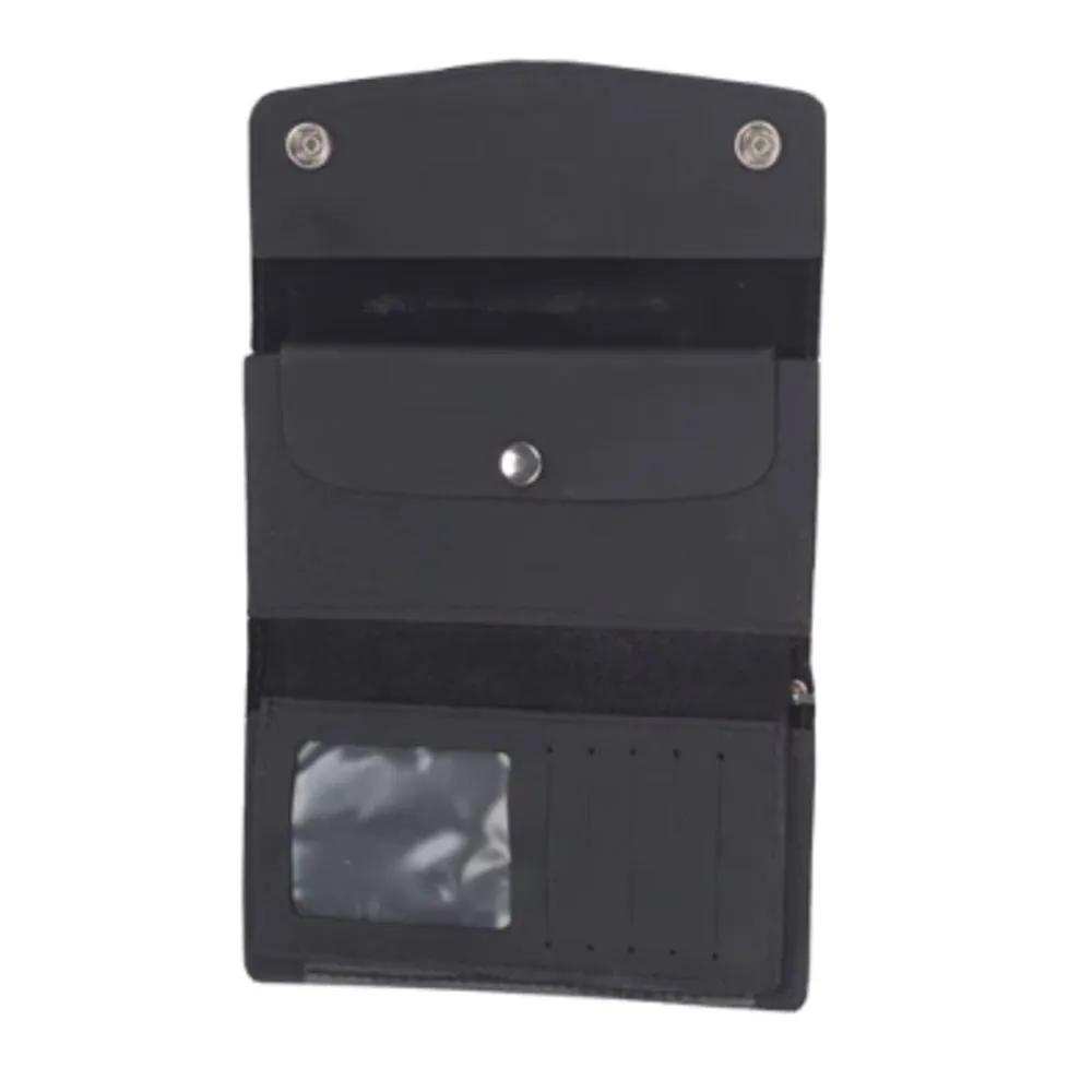 Black Trifold Long Chain Biker Leather Wallet - Unik Just for Bikers - Flyclothing LLC