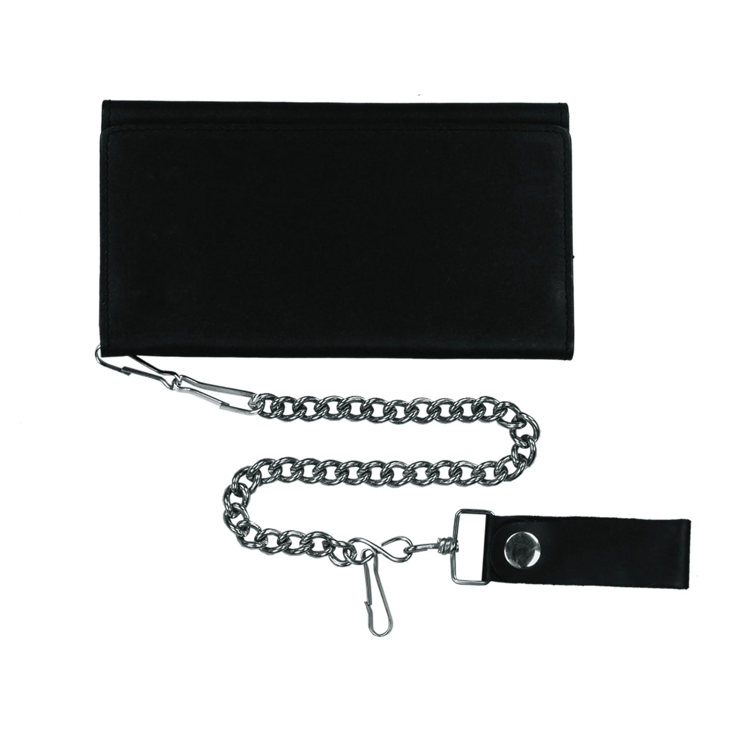 Black Trifold Leather Wallet - Unik Just for Bikers - Flyclothing LLC