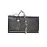 Black Trifold Leather Wallet - Unik Just for Bikers - Flyclothing LLC