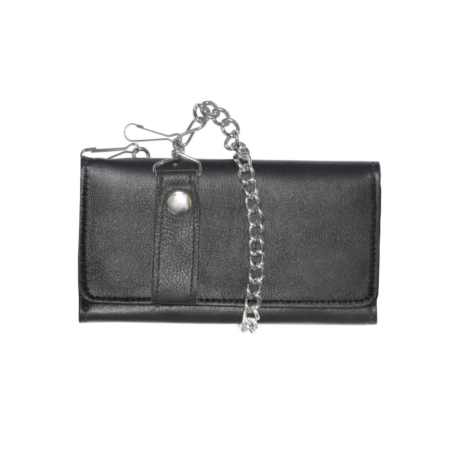 Black Trifold Leather Wallet - Unik Just for Bikers - Flyclothing LLC