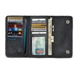 Black Trifold Leather Wallet - Unik Just for Bikers - Flyclothing LLC