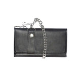 Black Trifold Leather Wallet - Unik Just for Bikers - Flyclothing LLC