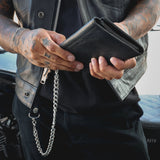 Black Trifold Leather Wallet