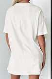 Boots Round Neck Half Sleeve Oversize T-Shirt - Trendsi - Flyclothing LLC