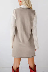Lovelet Pocketed V-Neck Mini Sweater Overall Dress - Trendsi - Flyclothing LLC