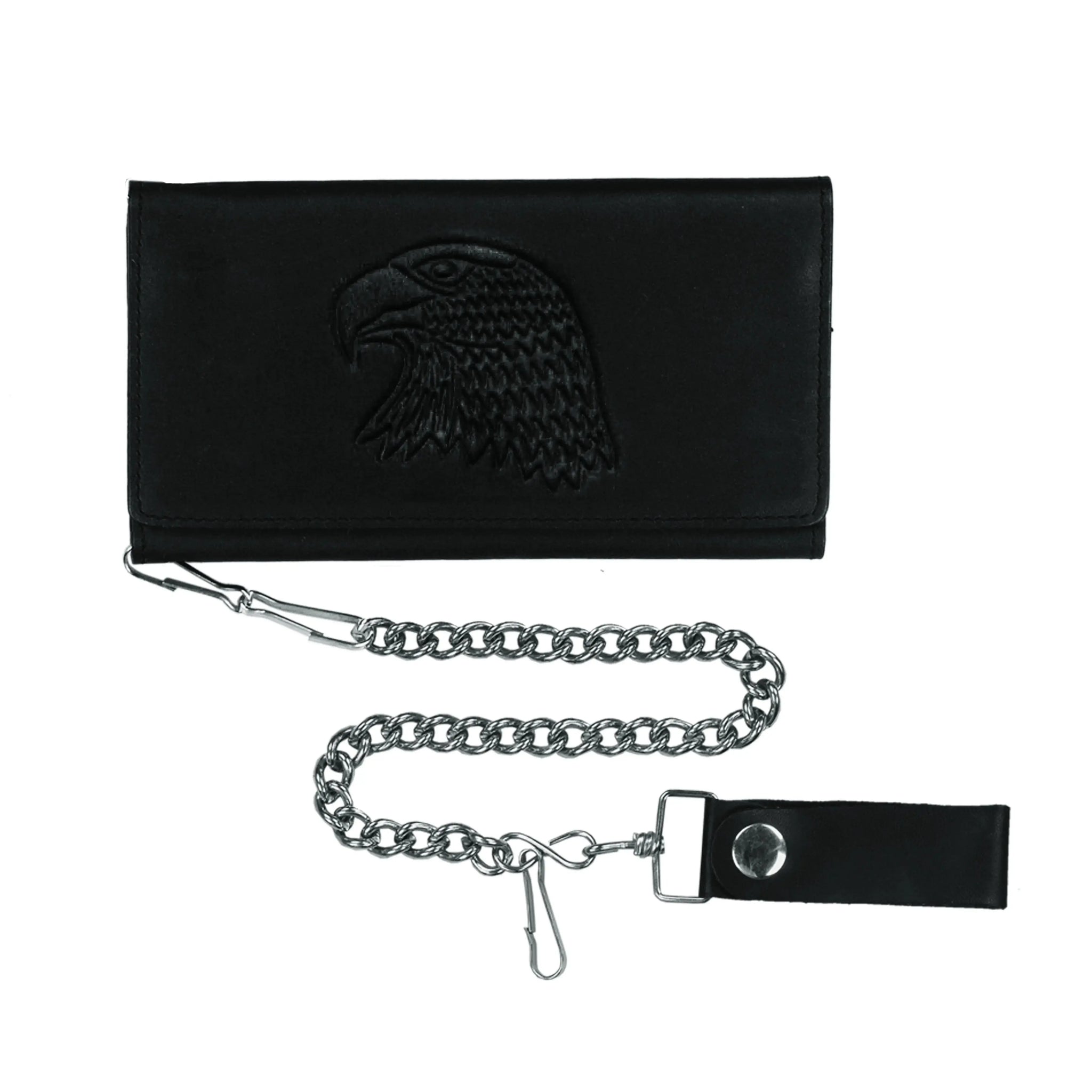 Royal Black Snap Closure Biker Chain Wallet - Unik Just for Bikers - Flyclothing LLC