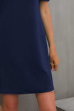 Round Neck Puff Sleeve Mini Dress - Trendsi - Flyclothing LLC