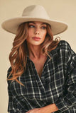 Aemi + Co Side Slit High-Low Plaid Long Sleeve Polo Shirt - Trendsi - Flyclothing LLC