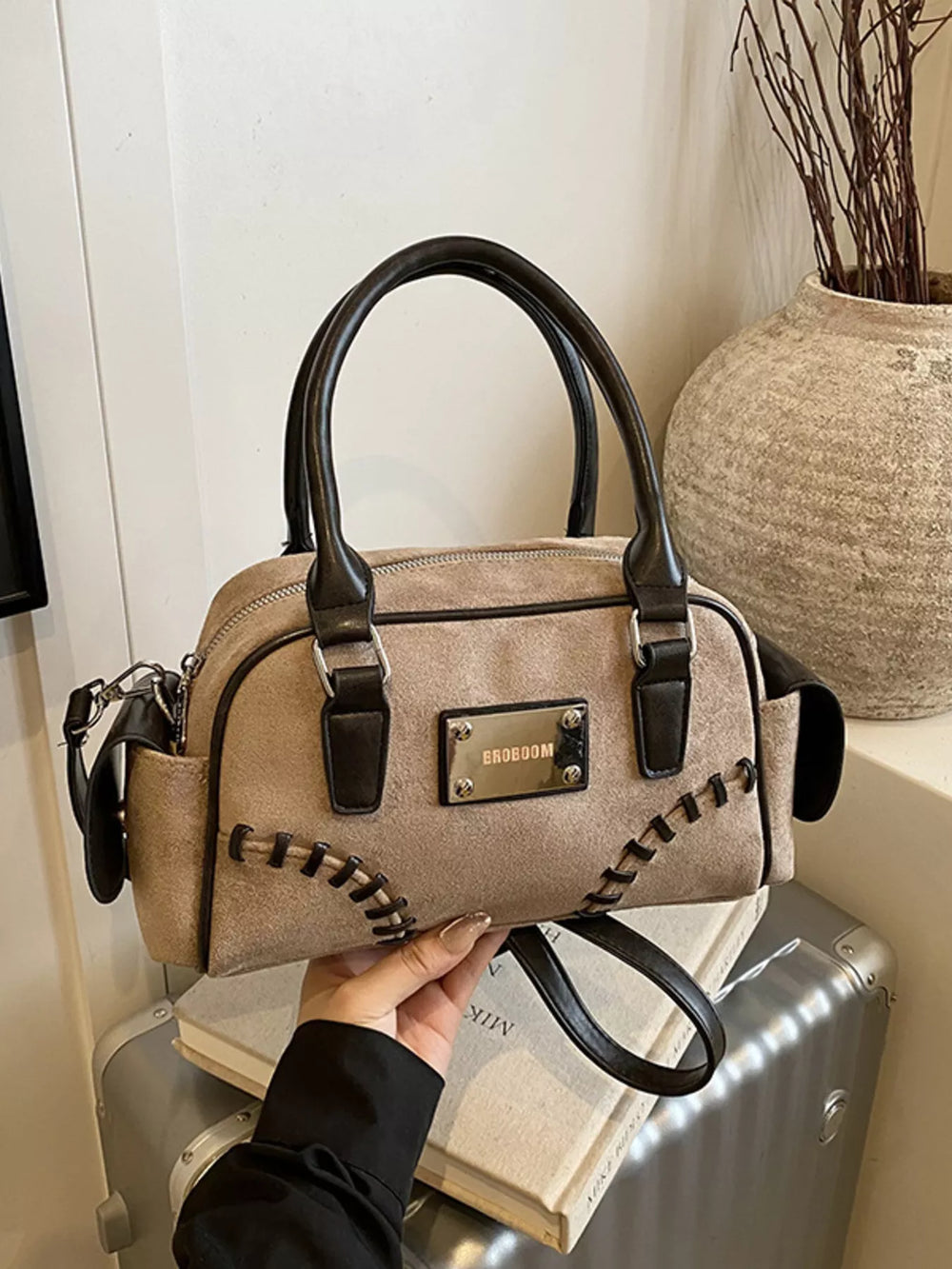 Vintage Top Handle Crossbody Bag - Trendsi - Flyclothing LLC