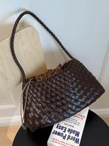 Drawstring Woven Shoulder Bag - Trendsi - Flyclothing LLC