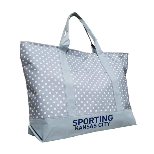 Sporting Kansas City Gray Dot Tote f/ Primary Wdmk - Logo Brands - Flyclothing LLC