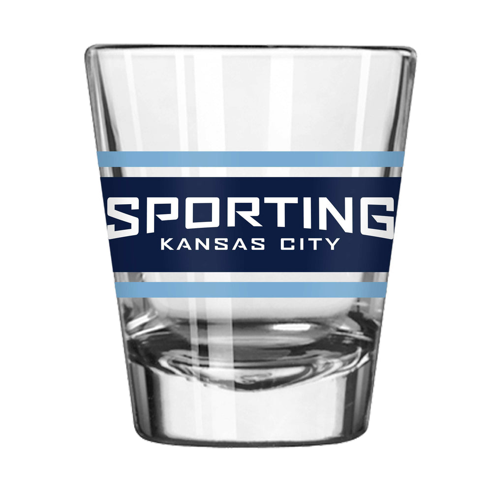 Sporting KC 2oz Stripe Shot Glass - Logo Brands - Flyclothing LLC