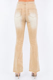 American Bazi V-Cut Ruched Flare Pants - Trendsi