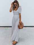 Scoop Neck Short Sleeve Jumpsuit - Trendsi - Flyclothing LLC