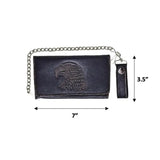 Brown Snap Closure Biker Wallet - Unik Just for Bikers - Flyclothing LLC