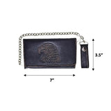 Brown Snap Closure Biker Wallet