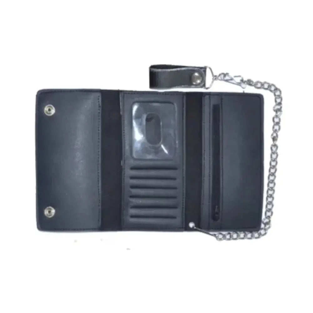 Brown Snap Closure Biker Wallet - Unik Just for Bikers - Flyclothing LLC