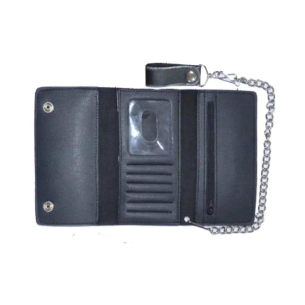Brown Snap Closure Biker Wallet - Unik Just for Bikers - Flyclothing LLC