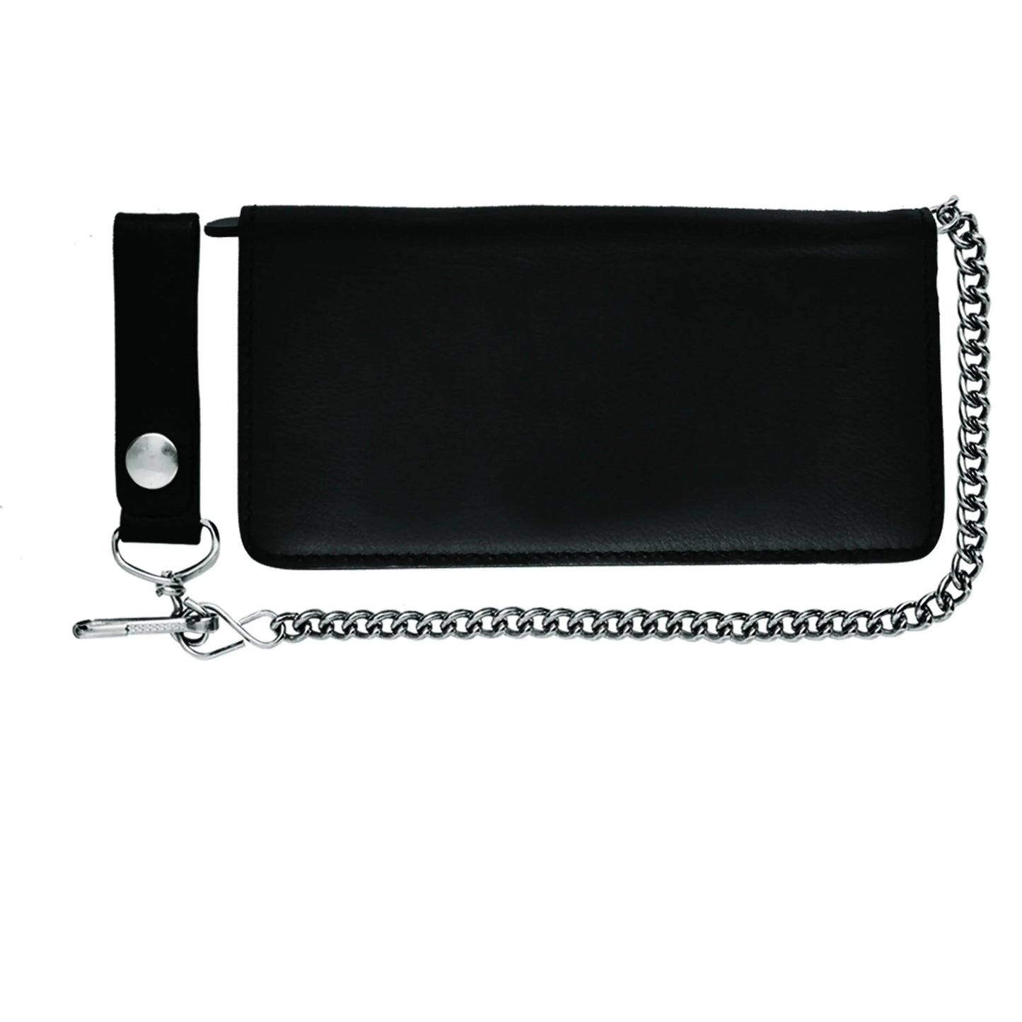 Black Bifold Leather Biker Wallet - Unik Just for Bikers - Flyclothing LLC