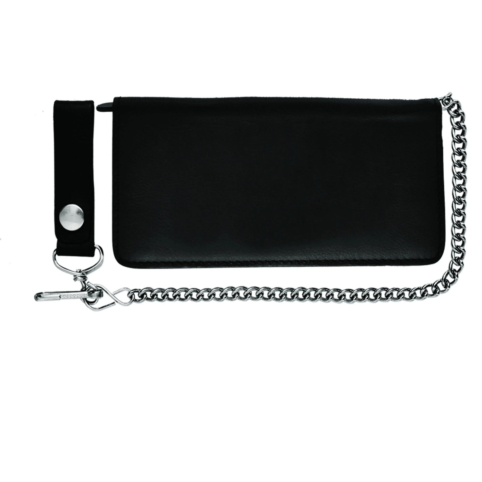 Black Bifold Leather Biker Wallet - Unik Just for Bikers - Flyclothing LLC