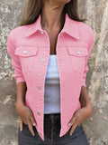 Button Front Closure Denim Jacket - Trendsi - Flyclothing LLC