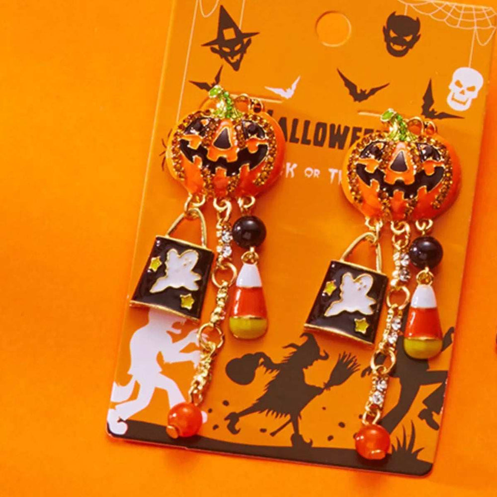 Halloween Pumpkin Drop Earrings - Trendsi - Flyclothing LLC