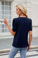 Round Neck Short Sleeve T-Shirt - Trendsi
