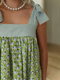 Printed Tie Shoulder Mini Cami Dress - Trendsi