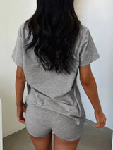 V-Neck T-Shirt and Shorts Set - Trendsi - Flyclothing LLC